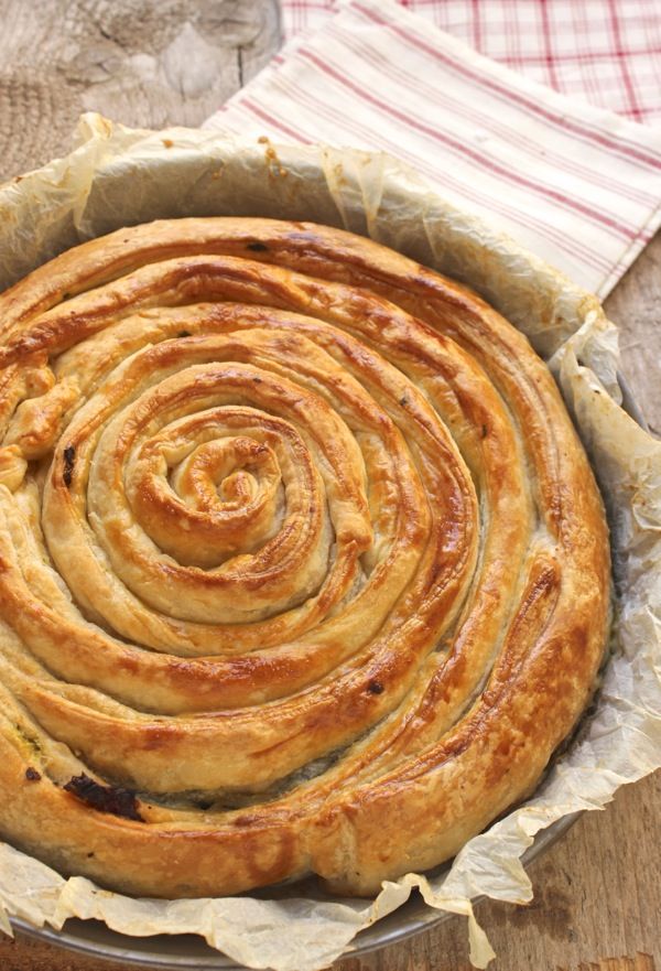 torta chiocciola con spinaci