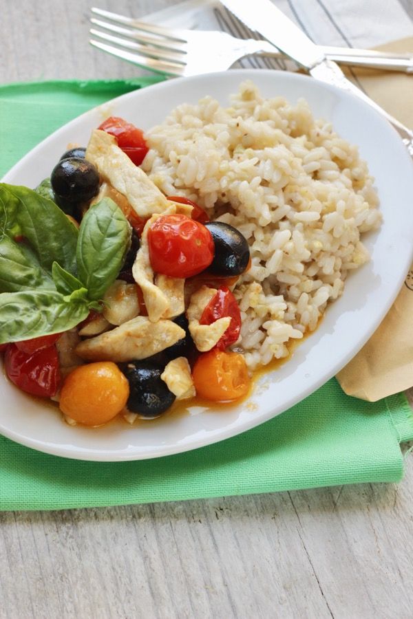 straccetti di pollo alla mediterranea con easycoop