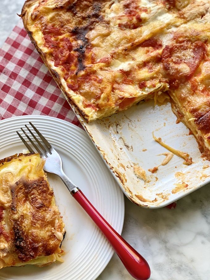 lasagne con pomodoro fresco e ricotta