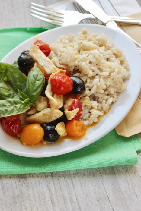 straccetti di pollo alla mediterranea con easycoop